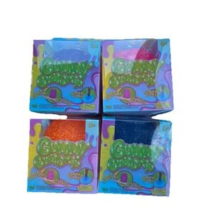 Gummy Gumdrops Squishy Sensory Fidget Toys Set of 4 Pink Purple Orange Blue New